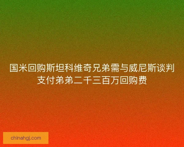 国米回购斯坦科维奇兄弟需与威尼斯谈判支付弟弟二千三百万回购费