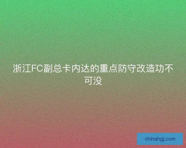 浙江FC副总卡内达的重点防守改造功不可没
