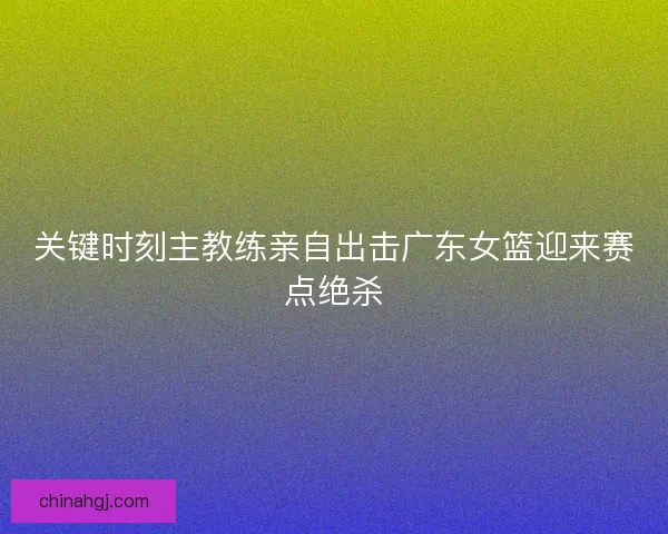 关键时刻主教练亲自出击广东女篮迎来赛点绝杀