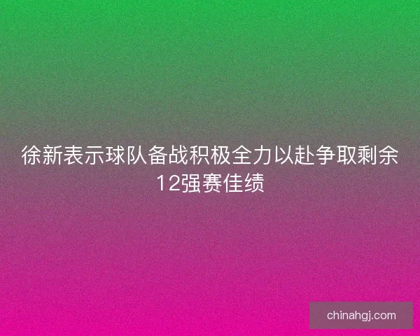 徐新表示球队备战积极全力以赴争取剩余12强赛佳绩